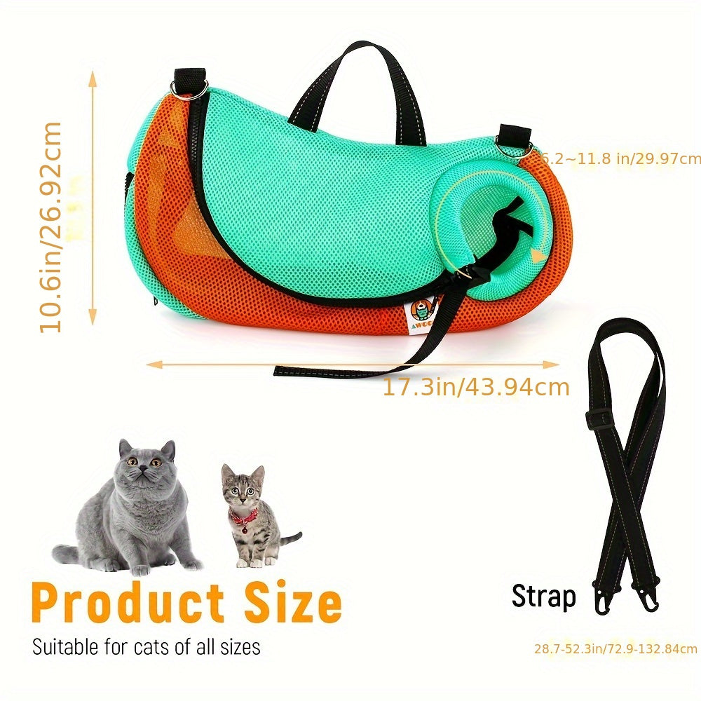 Deluxe Cat Grooming Bag - Adjustable, Anti-Scratch, Bite Restraint, Durable Mesh, Easy Nail Trimming, Ear Cleaning, Medicine Taking - Perfect for Small, Medium, Large Cats, Stress-Free Bathing and Grooming