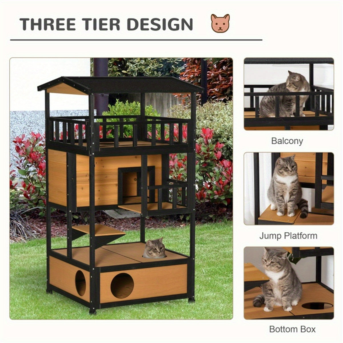 Pet cat house double climb