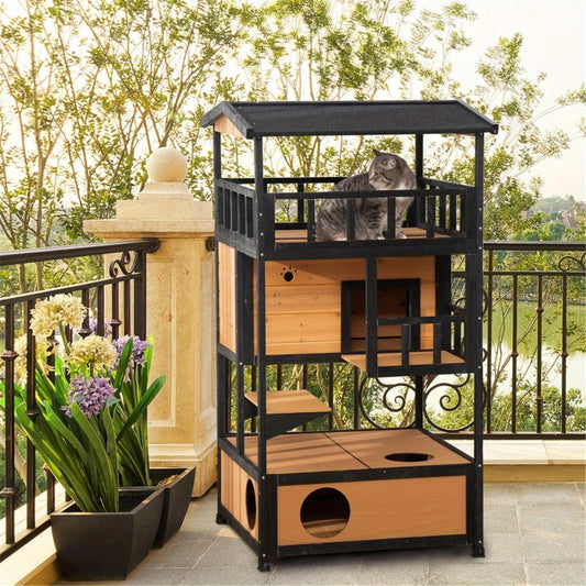 Pet cat house double climb