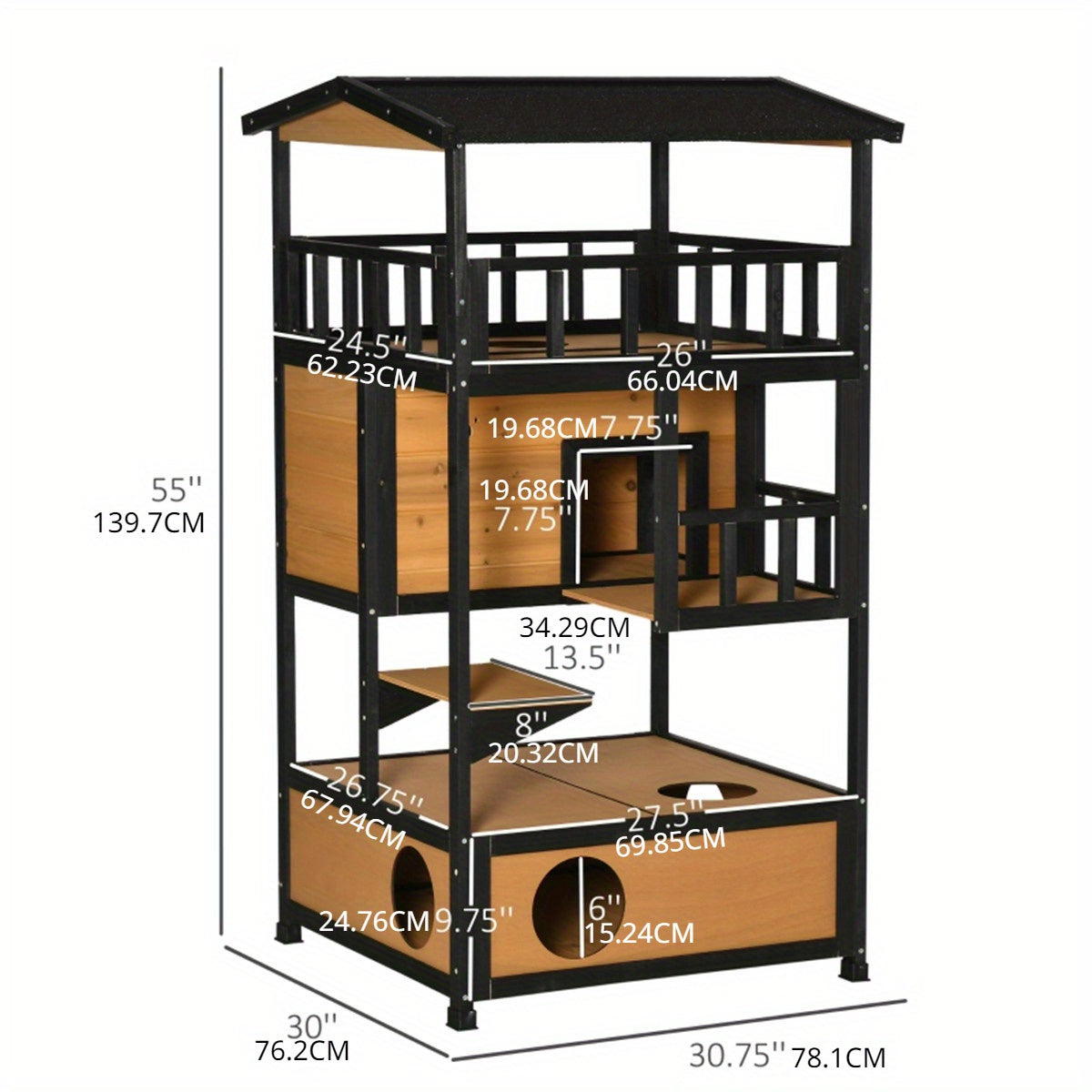 Pet cat house double climb