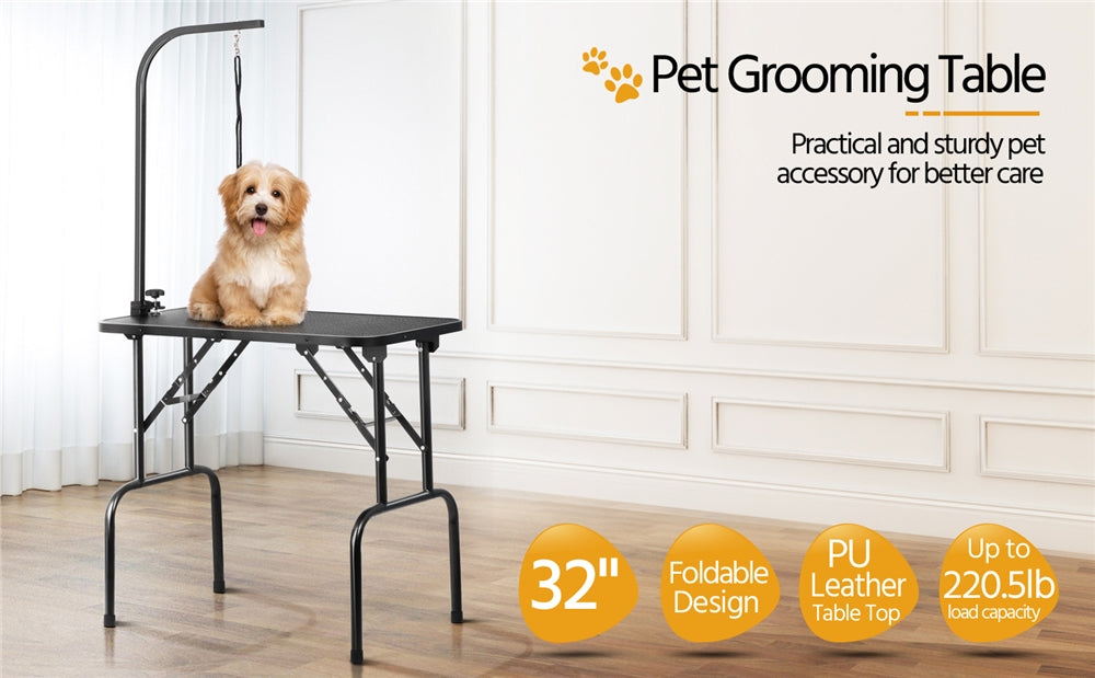 Costoffs Pet Foldable Grooming Table Dog Cat Beauty Trimming with Height Adjustable Arm Folding Legs for Home or Professional Pet Store Uses