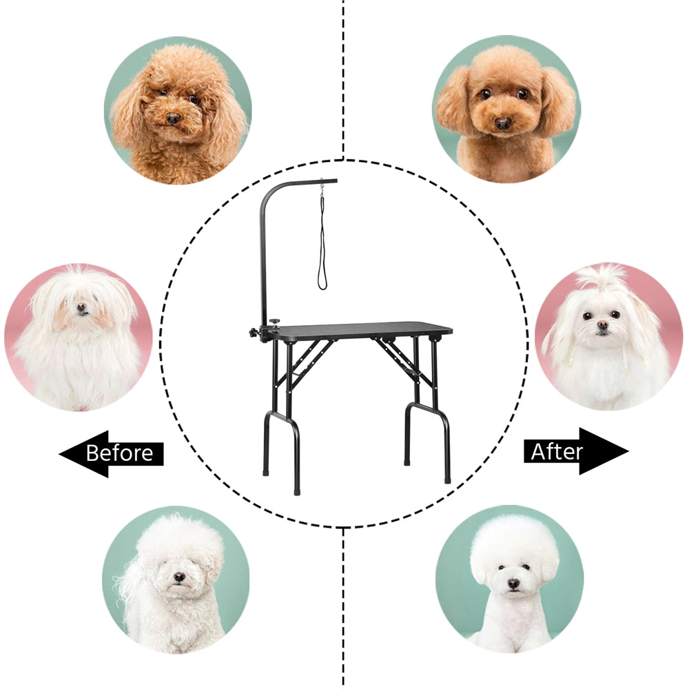 Costoffs Pet Foldable Grooming Table Dog Cat Beauty Trimming with Height Adjustable Arm Folding Legs for Home or Professional Pet Store Uses