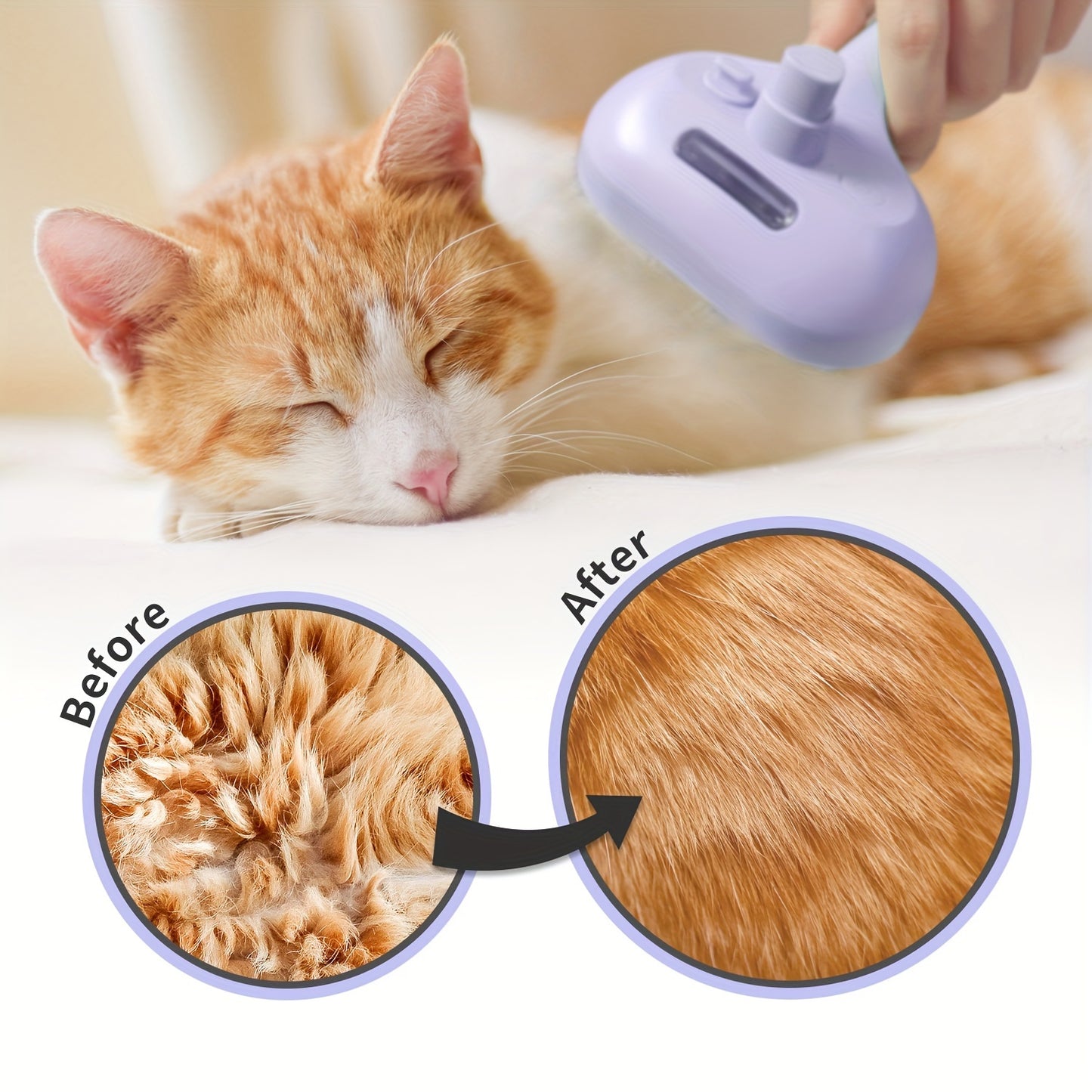 Livekey Cat Steam Brush:  Grooming Tool for Shedding & Cleaning with Water, Multifunctional Pet Brush for Cats and Dogs