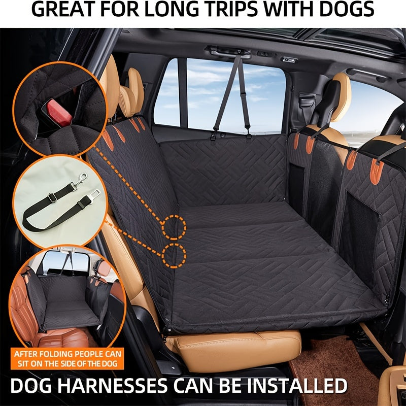 1 Pc Back Seat Extender, Dog Car Seat Cover, Camping Air Mattress, Hammock Travel Bed, Non Inflatable Car Bed Mattress For Car SUV Truck Black