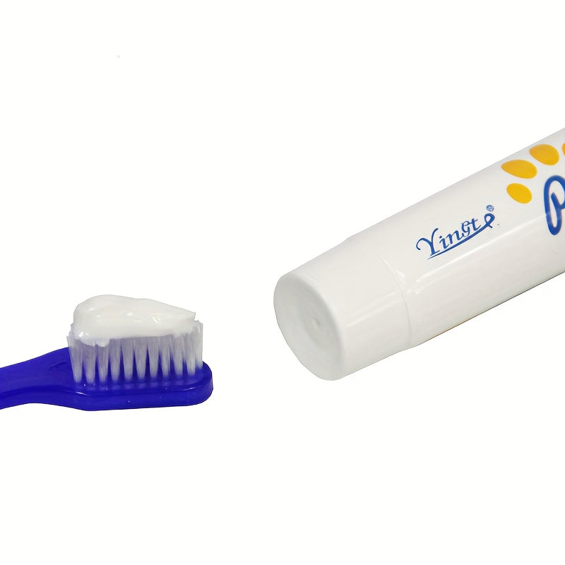 Pet Dental Care Kit - Gentle Finger Brush & Bristled Toothbrush with Freshening Toothpaste - Complete Oral Hygiene Solution for Dogs and Cats