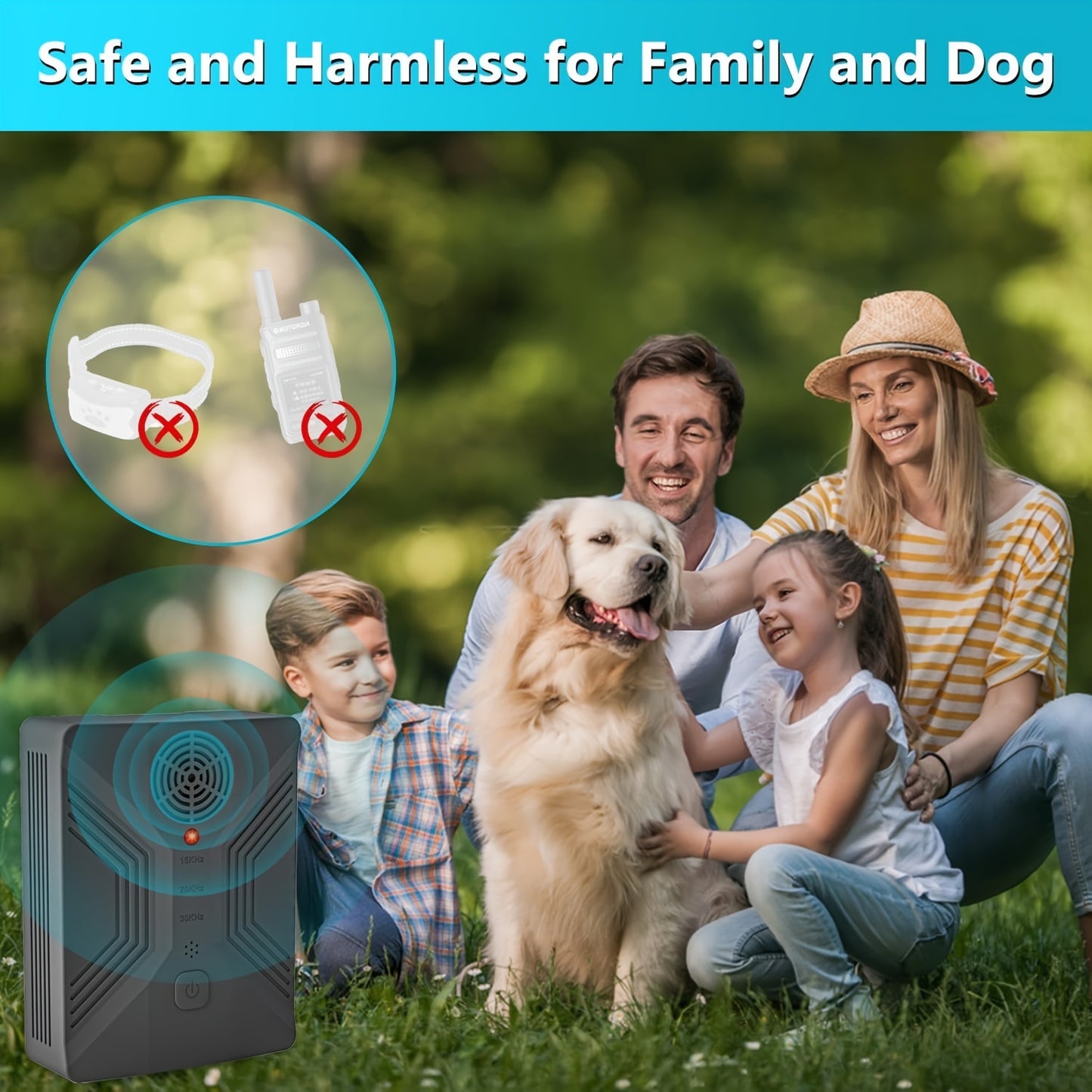 [Fast Arrival] Rechargeable Sonic Dog Repeller - Sonic Bark Deterrents with 3 Modes, Compact, Effective, and Humane Outdoor & Indoor Anti-Barking Device for Dogs - White Color, Easy to Use, and Long-Lasting Battery Life