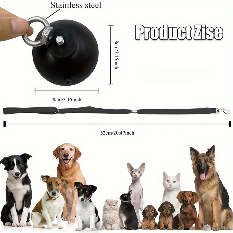 Dog Bathing Tether with Suction Cup Anchor, Pet Grooming Bathtub Restraint Leash for Cats and Dogs, Adjustable Safety Tie-Out Cable for Pet Bath Time - Suitable for Any Size