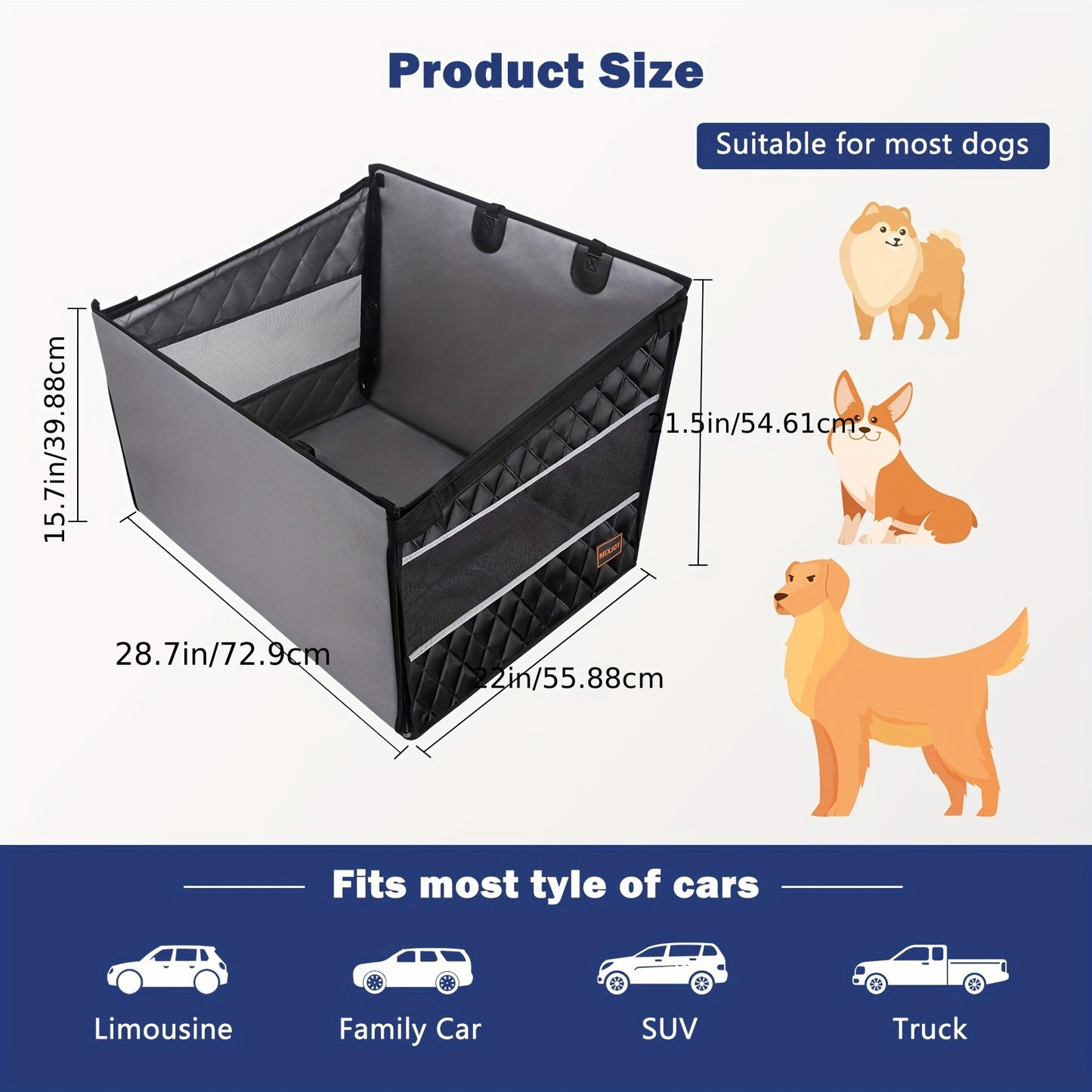 Large and Medium-sized Dog Car Safety Seats - Waterproof, Rear Seat Extenders, Storage Bags, Car Hammocks, and Pet Seat Covers for SUV/Truck