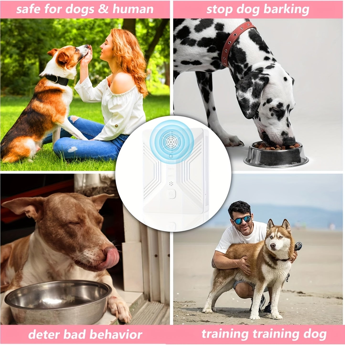 [Fast Arrival] Rechargeable Sonic Dog Repeller - Sonic Bark Deterrents with 3 Modes, Compact, Effective, and Humane Outdoor & Indoor Anti-Barking Device for Dogs - White Color, Easy to Use, and Long-Lasting Battery Life