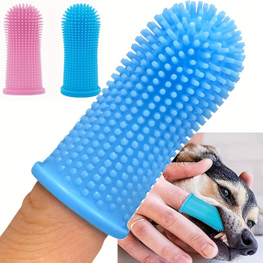 2-Pack Soft Silicone Dog Toothbrushes - Gentle 360º Brushing Kit for Small & Large Pets, Recyclable, Easy to Use Finger Toothbrush for Effective Dog Teeth Cleaning