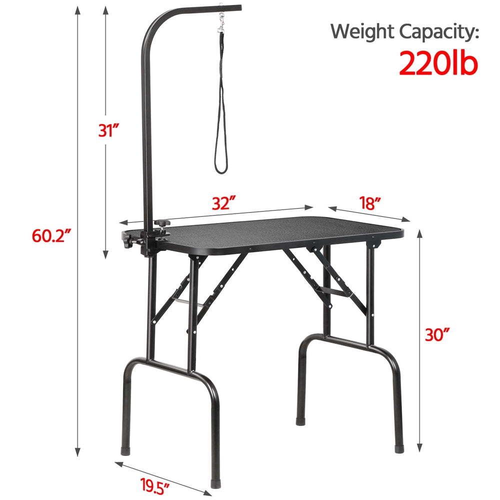 Costoffs Pet Foldable Grooming Table Dog Cat Beauty Trimming with Height Adjustable Arm Folding Legs for Home or Professional Pet Store Uses