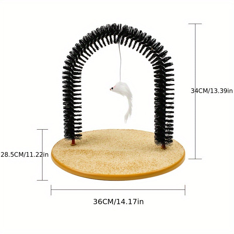 Cat Arch Self-Cleaning Grooming & Soothing Massage Toy - A Multifunctional Scratching Post and Interactive Playmate for Cats and Kittens of All Ages