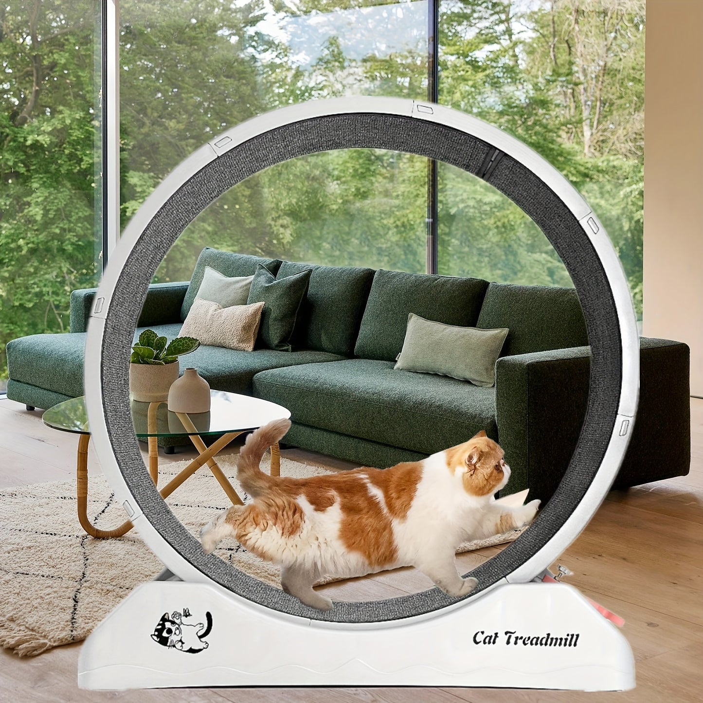 Cat Wheels For Indoor Cats, Cat Exercise Wheel With Removable Carpeted Runway, Noiseless Cat Treadmill For Cat Weight Loss, Cat Running Wheel With Locking Mechanism