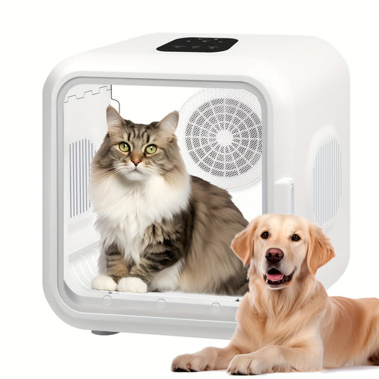 62L Large Capacity Pet Dryer Box - Ultra Quiet, Smart Temperature Control, 360 Drying, Fast Drying, Low Noise, Easy to Use, Perfect for Cats and Small Dogs - White Standard