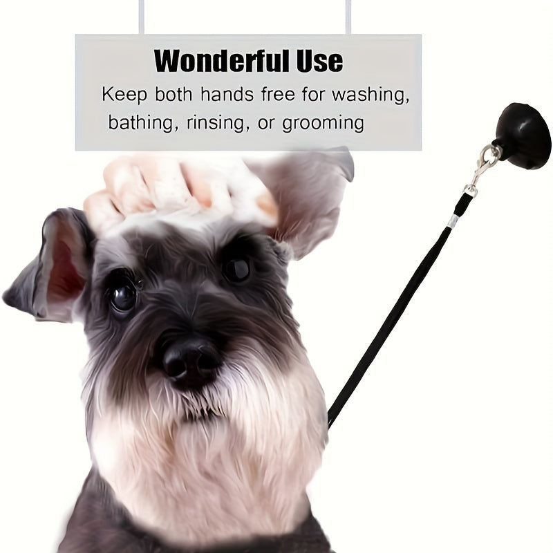 Dog Bathing Tether with Suction Cup Anchor, Pet Grooming Bathtub Restraint Leash for Cats and Dogs, Adjustable Safety Tie-Out Cable for Pet Bath Time - Suitable for Any Size