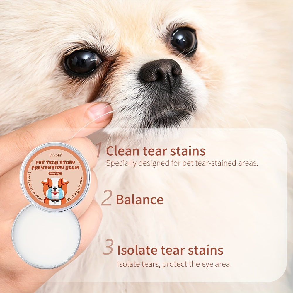 Pet Tear Stain Prevention Balm, Eye Care For Dogs And Cats, Natural Safe Repel Tears, Gently Cleanses Effective & Non-Irritating