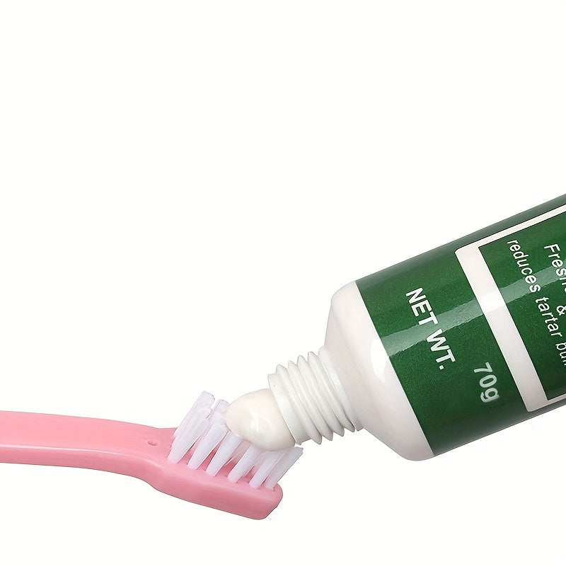 Pet Dental Care Kit - Gentle Finger Brush & Bristled Toothbrush with Freshening Toothpaste - Complete Oral Hygiene Solution for Dogs and Cats