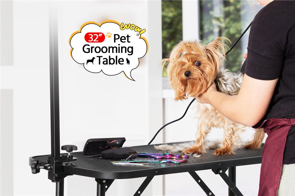 Costoffs Pet Foldable Grooming Table Dog Cat Beauty Trimming with Height Adjustable Arm Folding Legs for Home or Professional Pet Store Uses