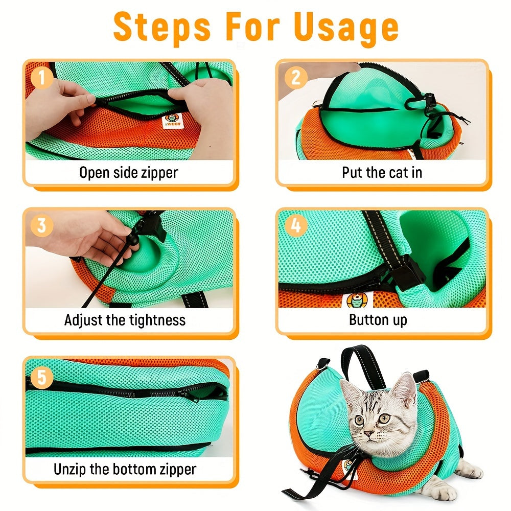 Deluxe Cat Grooming Bag - Adjustable, Anti-Scratch, Bite Restraint, Durable Mesh, Easy Nail Trimming, Ear Cleaning, Medicine Taking - Perfect for Small, Medium, Large Cats, Stress-Free Bathing and Grooming