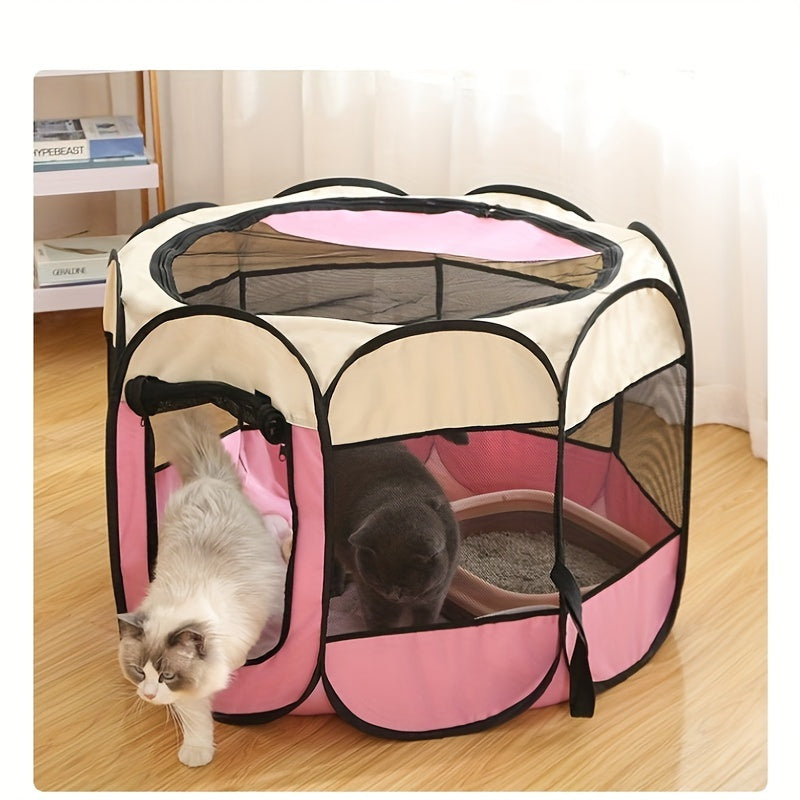 [Fast Arrival] Extra Large Foldable Pet Tent and Playpen (44.5*44.5*22.8 in) - Portable Enclosures for Dogs and Cats - Provides Ultimate Comfort, Security, and Ventilation for Your Furry Friend - Easy Setup and Carry