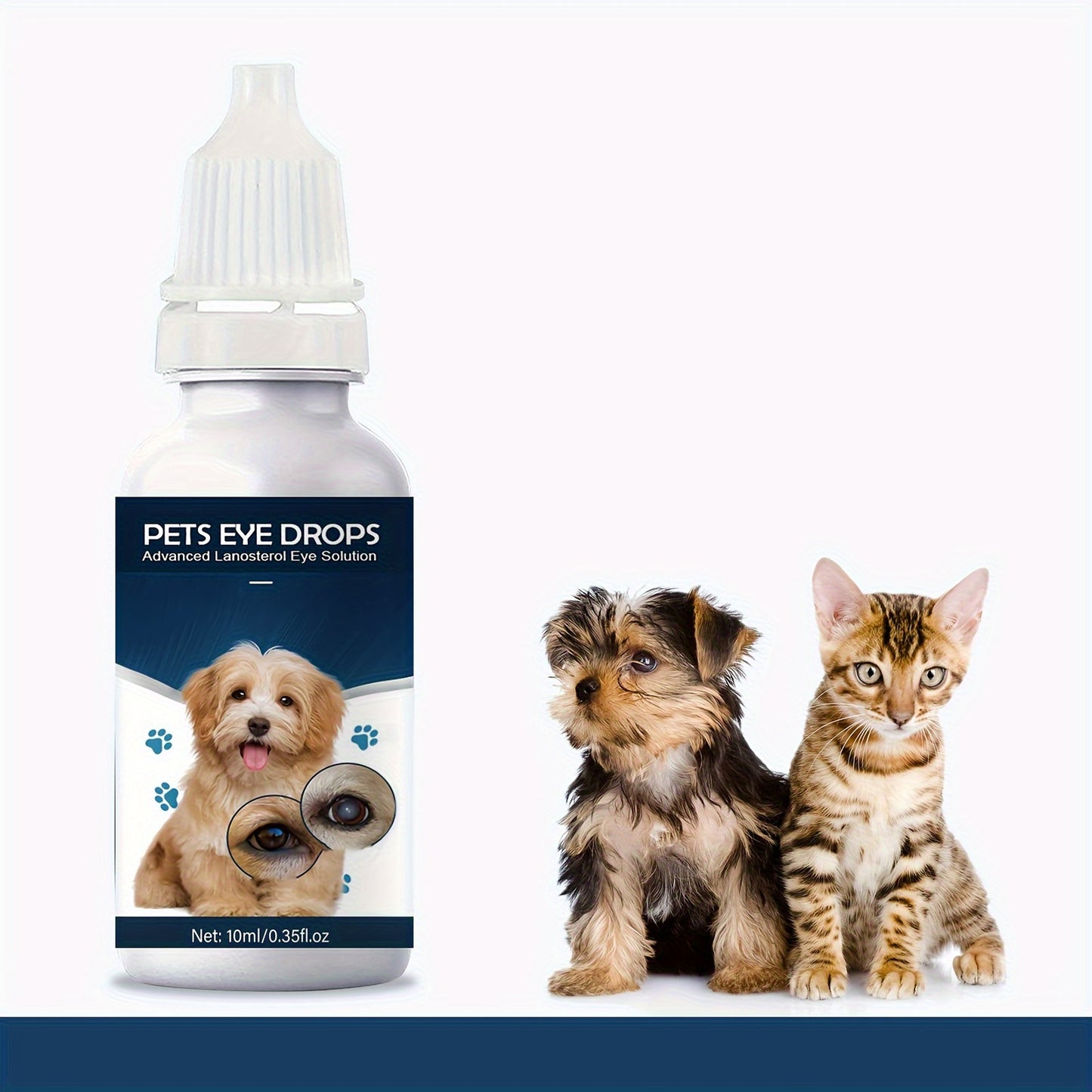 2 Bottles Pet Eye Drops - Gentle Comfort Formula for Less Frequent Use, Effective Tear Track Cleaning, and Eye Stain Removal