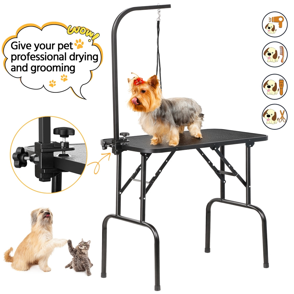 Costoffs Pet Foldable Grooming Table Dog Cat Beauty Trimming with Height Adjustable Arm Folding Legs for Home or Professional Pet Store Uses