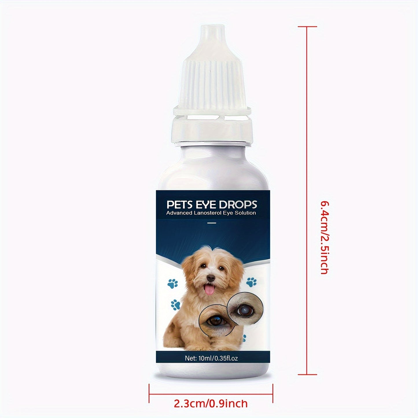 2 Bottles Pet Eye Drops - Gentle Comfort Formula for Less Frequent Use, Effective Tear Track Cleaning, and Eye Stain Removal