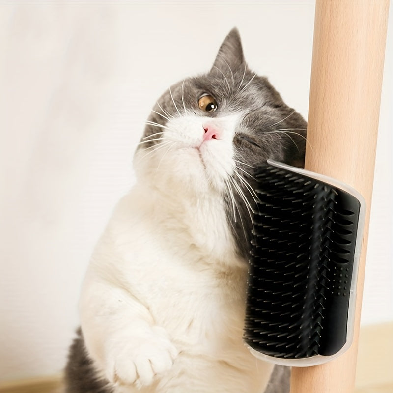 Pet Grooming Station - Wall-Mounted, Self-Cleaning, Massage Comb Brush with Gentle Vibration for Kitten and Puppy Relaxation, Shedding, and Coat Health - Easy to Install and Clean