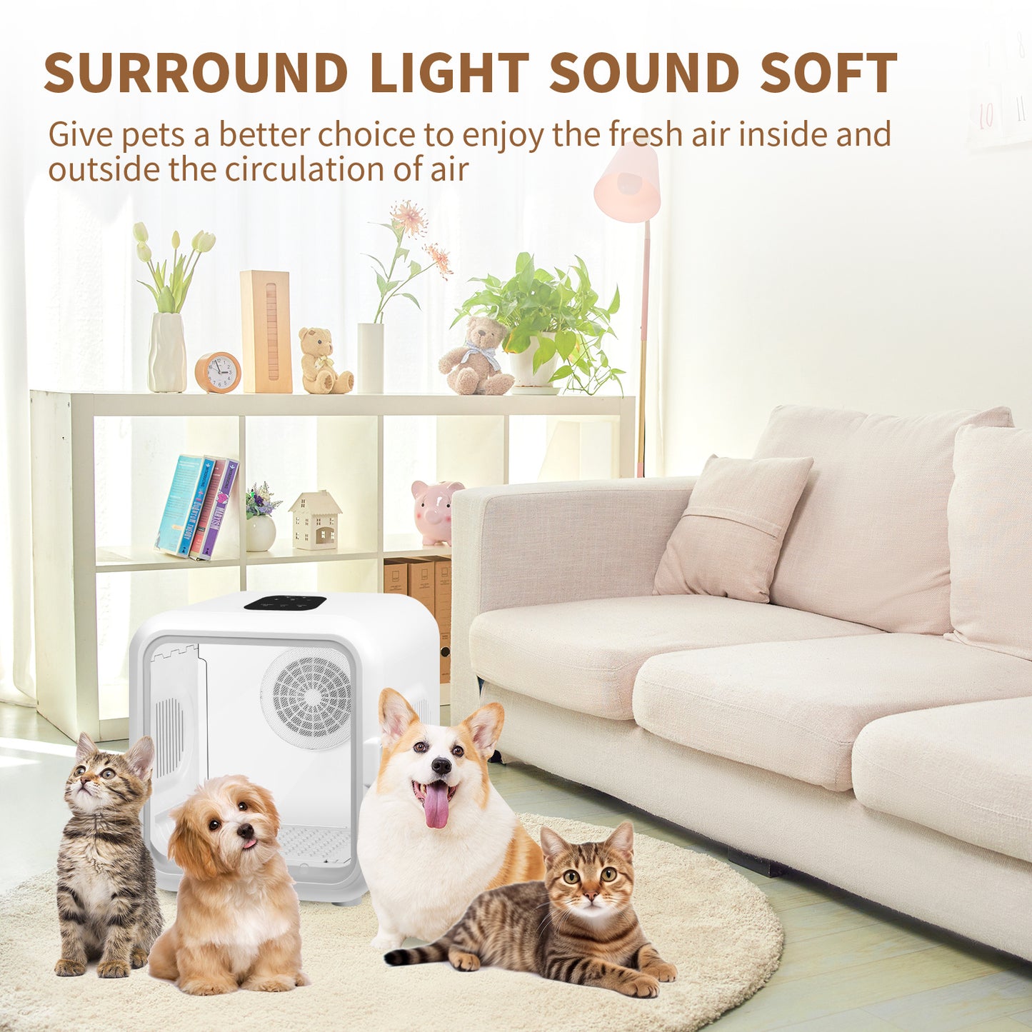 Hello.Dr Automatic Pet Dryer Box - Ultra Quiet, Smart Temperature Control, 360 Efficient for Cats and Small Dogs