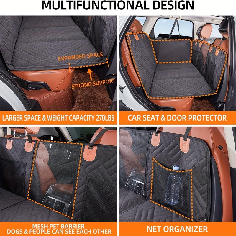 1 Pc Back Seat Extender, Dog Car Seat Cover, Camping Air Mattress, Hammock Travel Bed, Non Inflatable Car Bed Mattress For Car SUV Truck Black